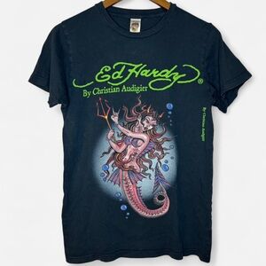 Y2K Don Ed Hardy Devil Mermaid T shirt Authentic Y2K Men’s Small Vintage